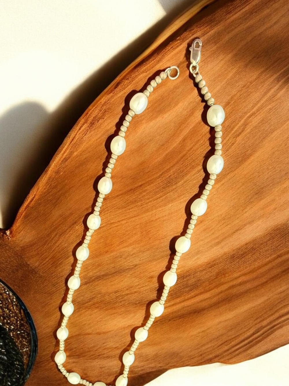 Cream Beaded Pearl-Style Necklace - Elegant Women’s Jewelry